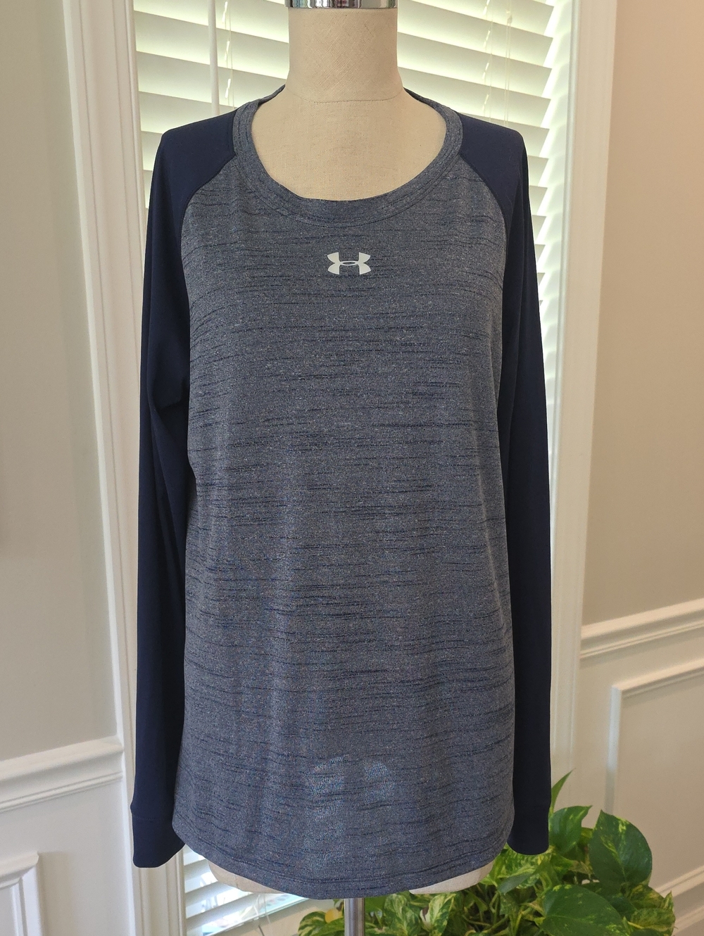 Under Armour Blue Heathered HeatGear Long Sleeve Shirt